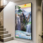 Portrait of Water and Birds Glass Finish Vertical Wall Art
