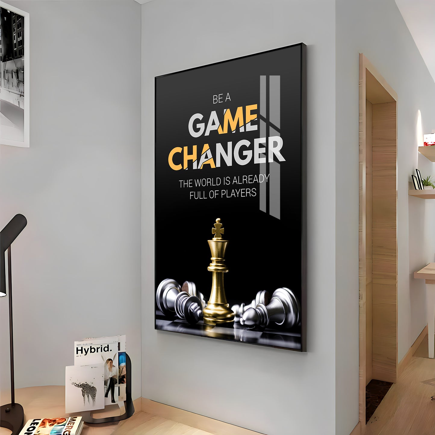 Be A Game Changer Glass Finish Vertical Wall Art