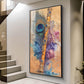 Peacock Feather With Flute Glass Finish Vertical wall Art