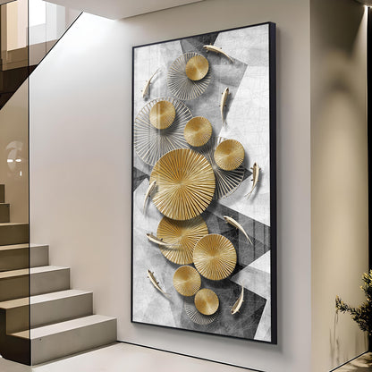 Opulent Whispers Glass Finish Vertical Wall Art