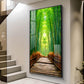 Harmony in Bamboo Trails Glass Finish Vertical Wall Art