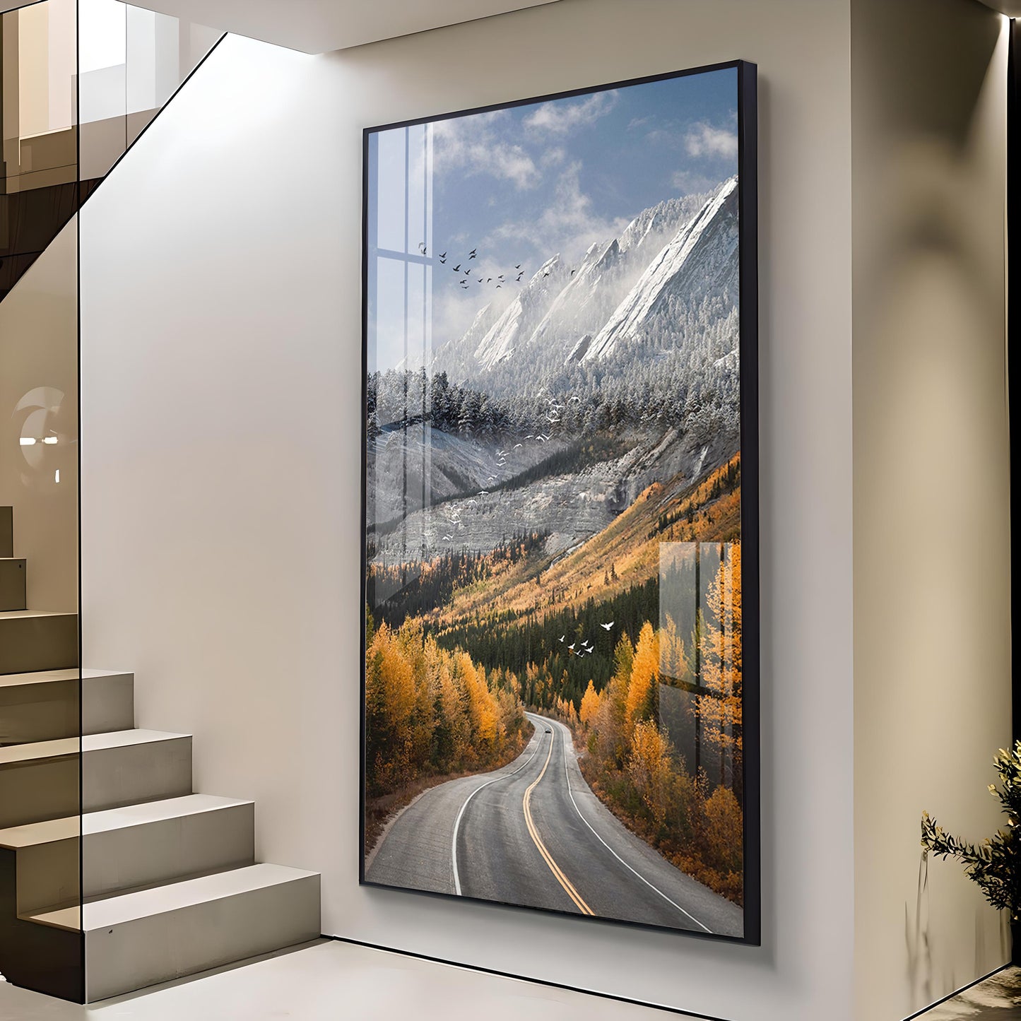 Path to Tranquility Glass Finish Vertical Wall Art