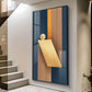 Unfold Abstraction Glass Finish Vertical Wall Art