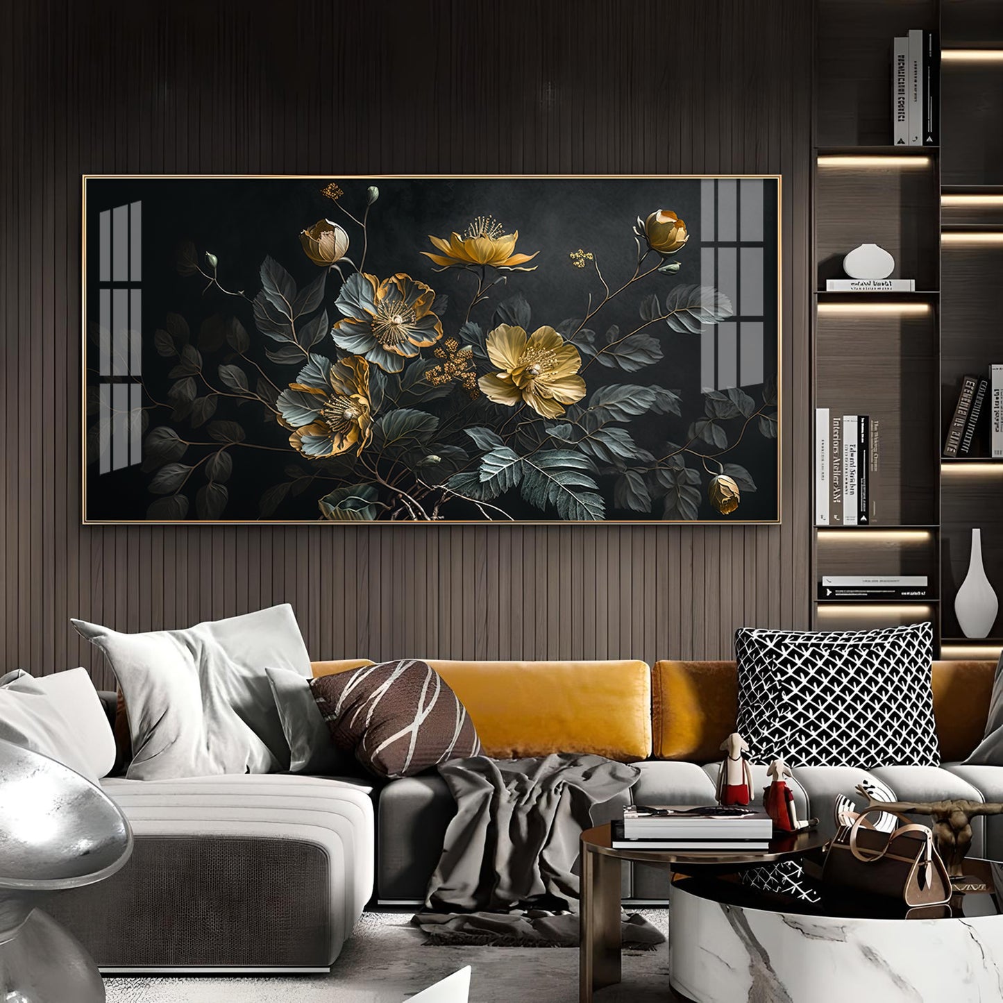 Amazing Flower Blooming Glass Finish Horizontal Wall Art