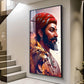 Jai Shivaji Maharaj Glass Finish Vertical Wall Art