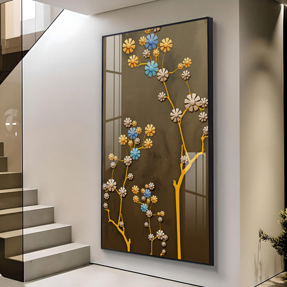 Blossom Mural Glass Finish Vertical Wall Art