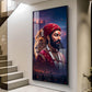 Real Warrior Chhatrapati Sambhaji Maharaj Glass Finish Vertical Wall Art