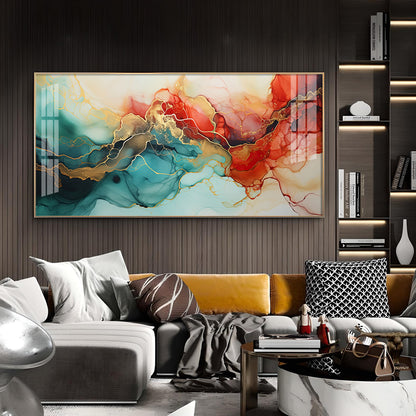 Modern Artwork Fantasy Glass Finish Horizontal Wall Art