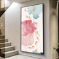 Pink and Blue Floral Glass Finish Vertical Wall Art