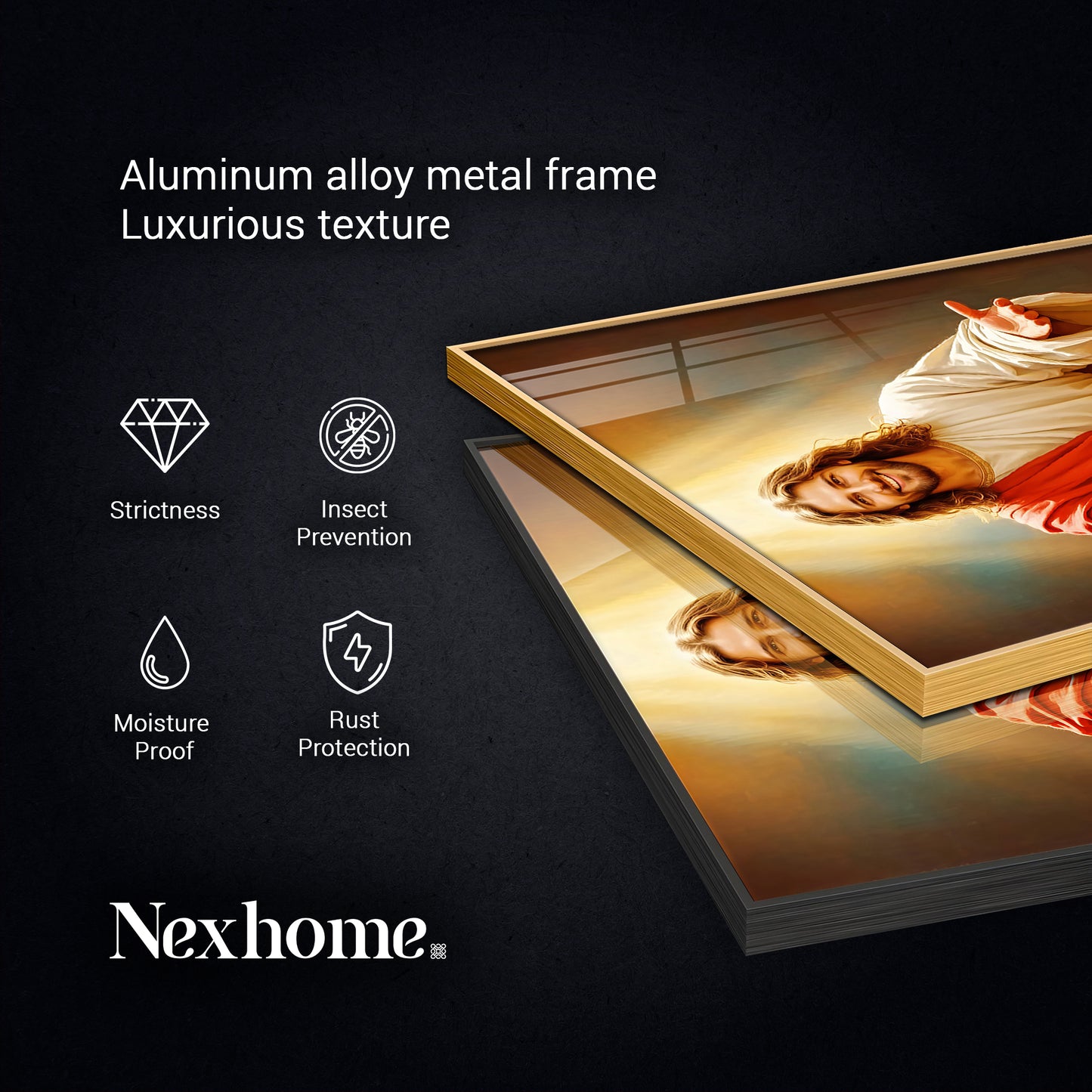 God jesus Glass Finish Square Wall Art