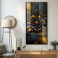 Surreal Black Flower Glass Finish Vertical Wall Art