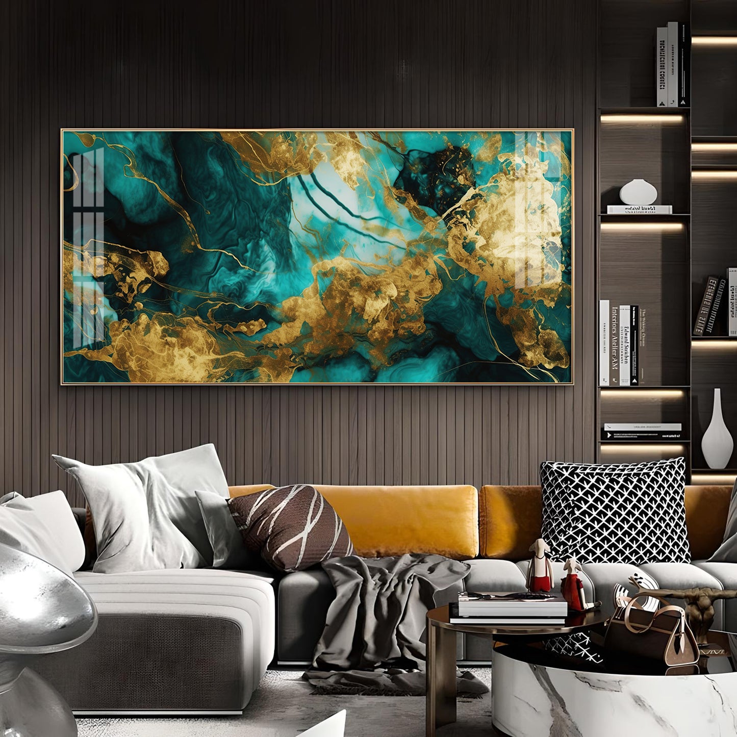 Luxe Fusion Glass Finish Horizontal Wall Art