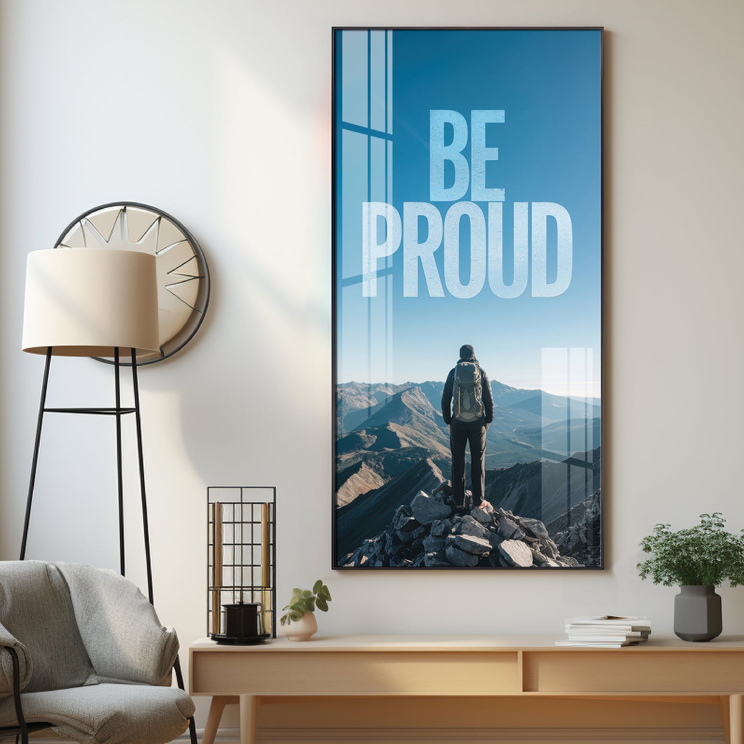 Be Proud Motivational Glass Finish Vertical Wall Art