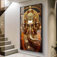 Ganpati Bappa Morya Glass Finish Vertical Wall Art