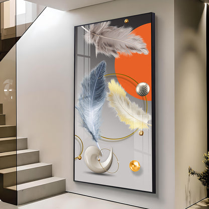 Shellscape Art Glass Finish Vertical Wall Art