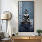 Sacred Budha Meditation Glass Finish Vertical Wall Art