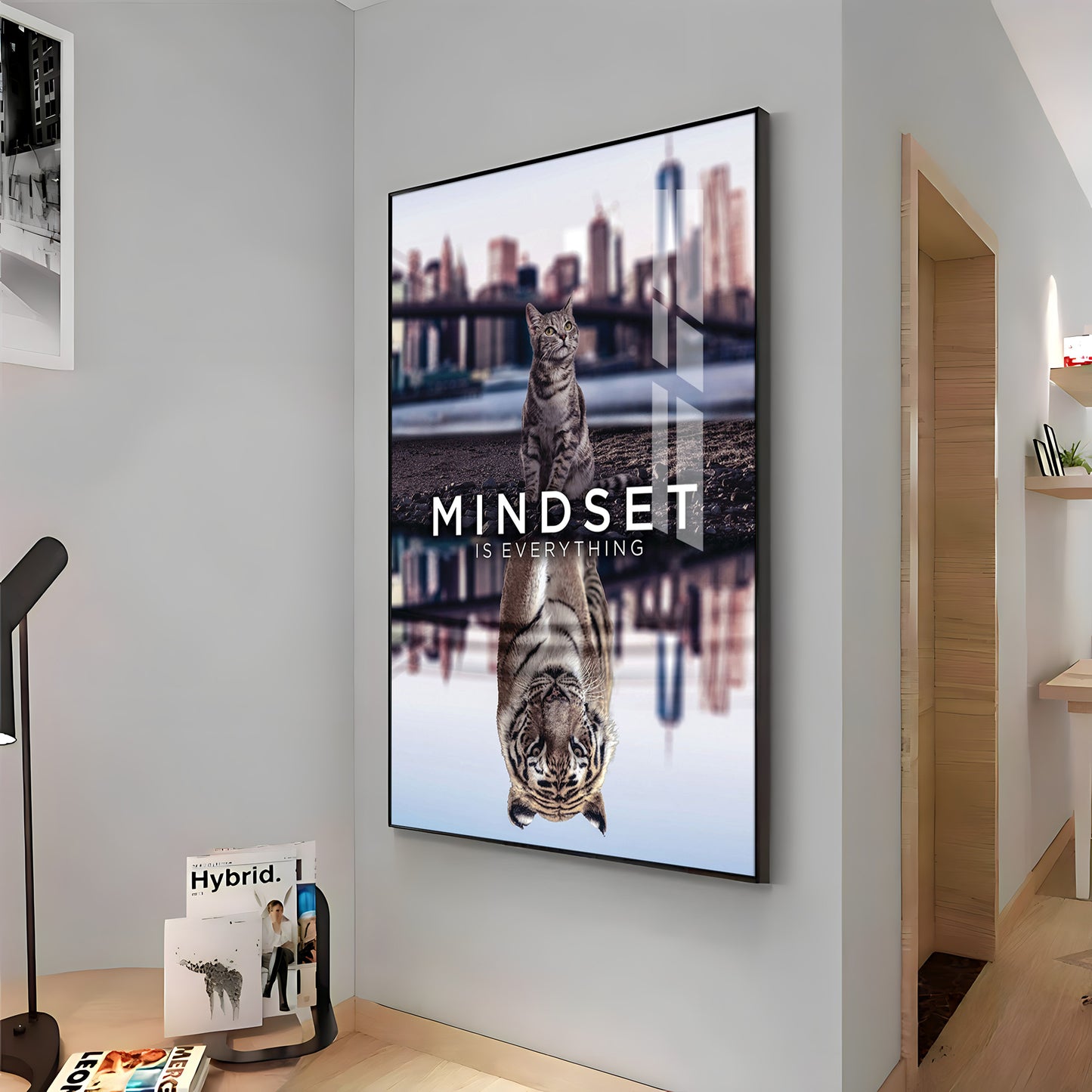 Elevate Your Mindset Glass Finish Vertical Wall Art