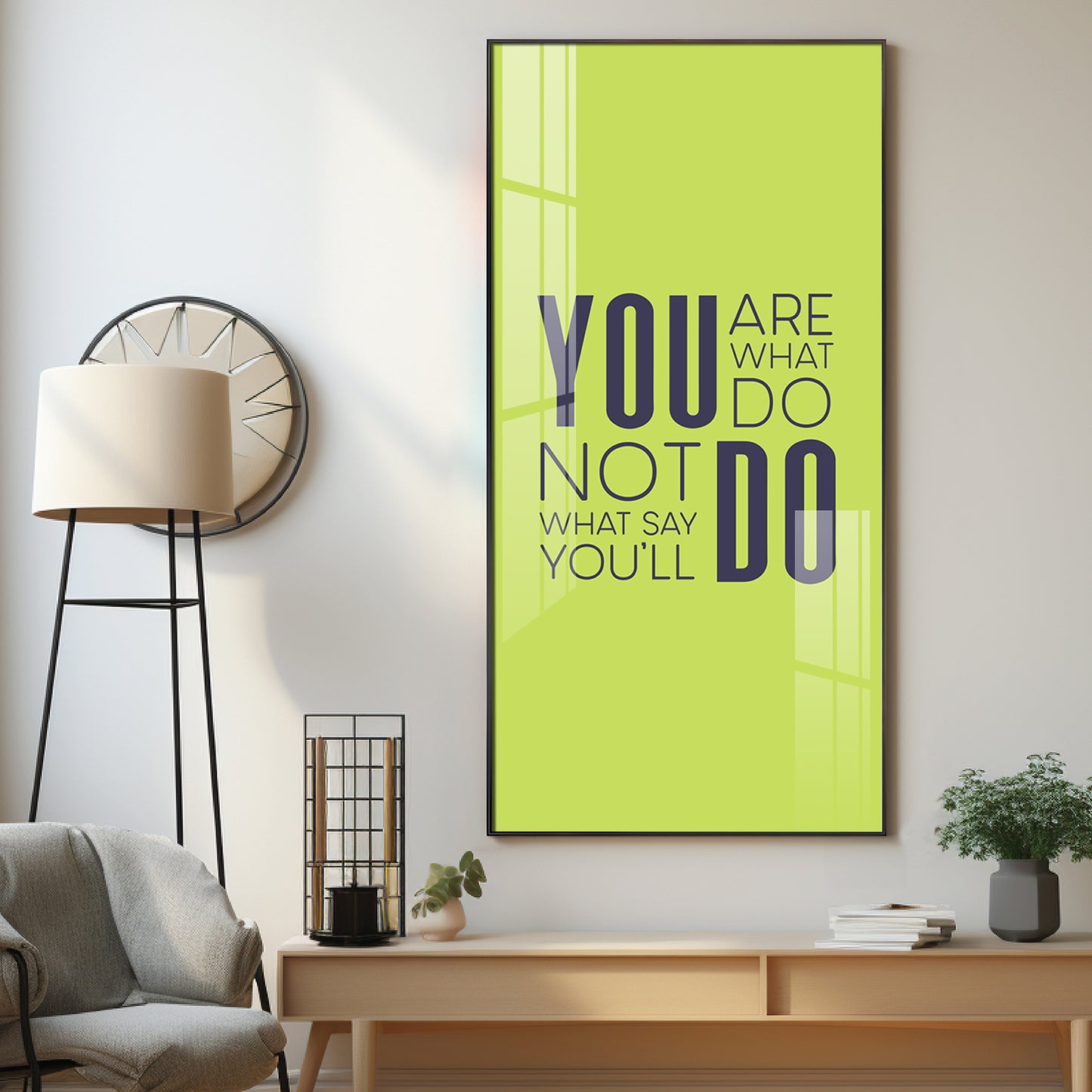 Do More Say Less Motivational Glass Finish Vertical Wall Art