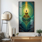 Surreal Energy Of Budha Glass Finish Vertical Wall Art