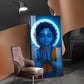 Praying Little krishna Glass Finish vertical Wall Art