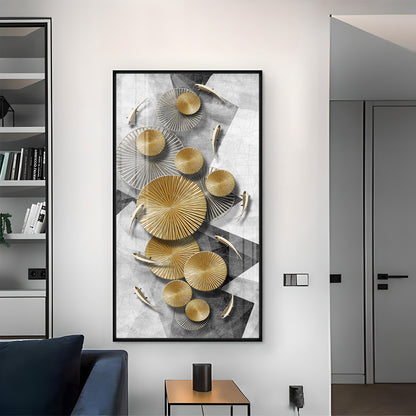 Opulent Whispers Glass Finish Vertical Wall Art