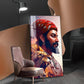 Jai Shivaji Maharaj Glass Finish Vertical Wall Art