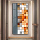 Multiple Abstract Blocks Glass Finish Vertical Wall Art