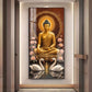 Meditating Budha With Swarn Glass Finish Vertical Wall Art
