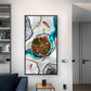 Tranquil Fish Pond Glass Finish Vertical Wall Art
