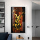 Abstract Deer Portrait Glass Finish Vertical Wall Art