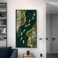 Oceanic Gold Fish Glass Finish Vertical Wall Art