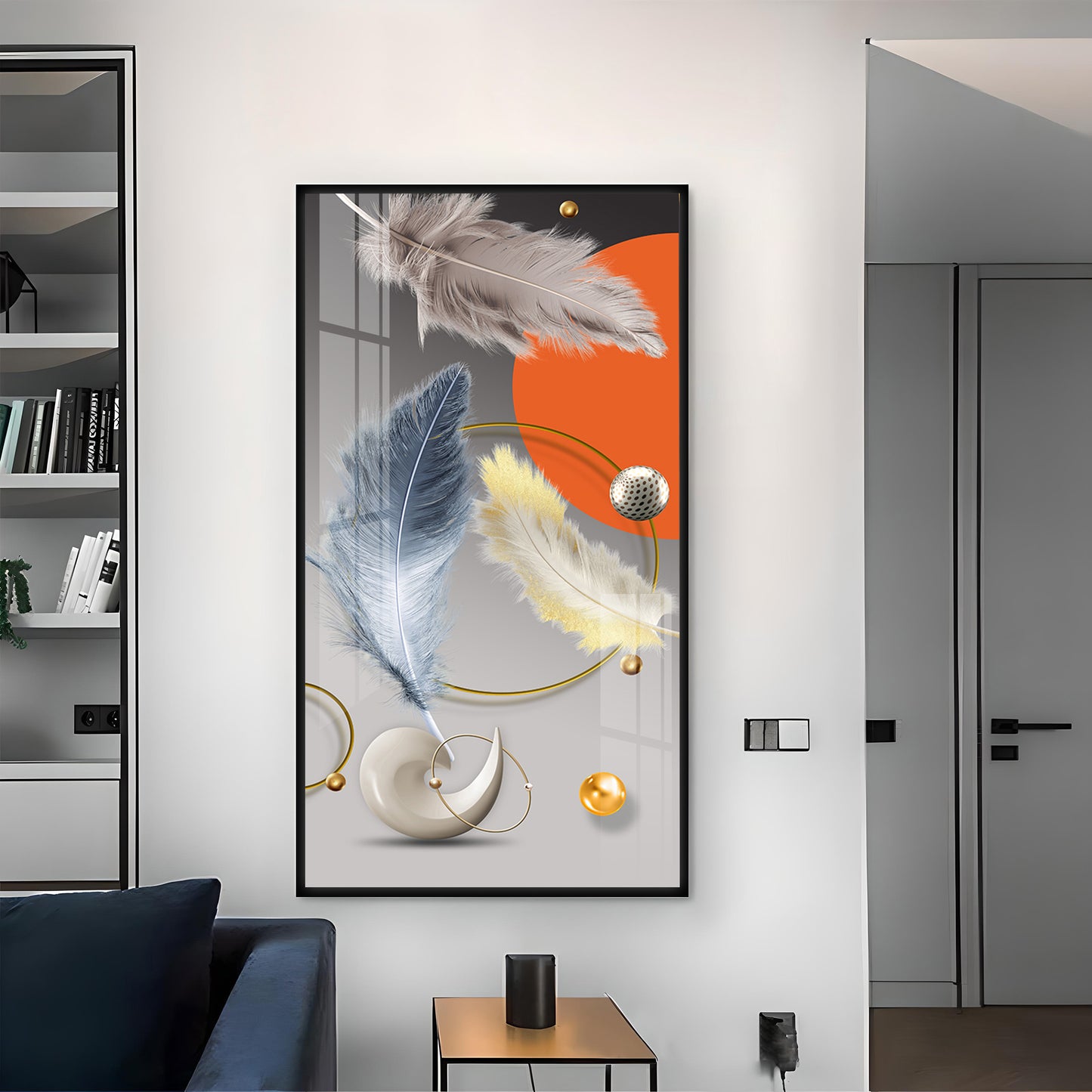 Shellscape Art Glass Finish Vertical Wall Art