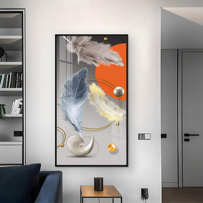 Shellscape Art Glass Finish Vertical Wall Art