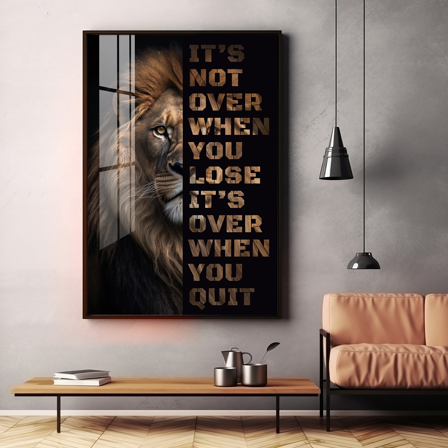 Majestic Wisdom Glass Finish Vertical Wall Art