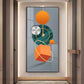 Orange Cube Glass Finish Vertical Wall Art