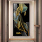 Luxe Leaf Dance Glass Finish Vertical Wall Art