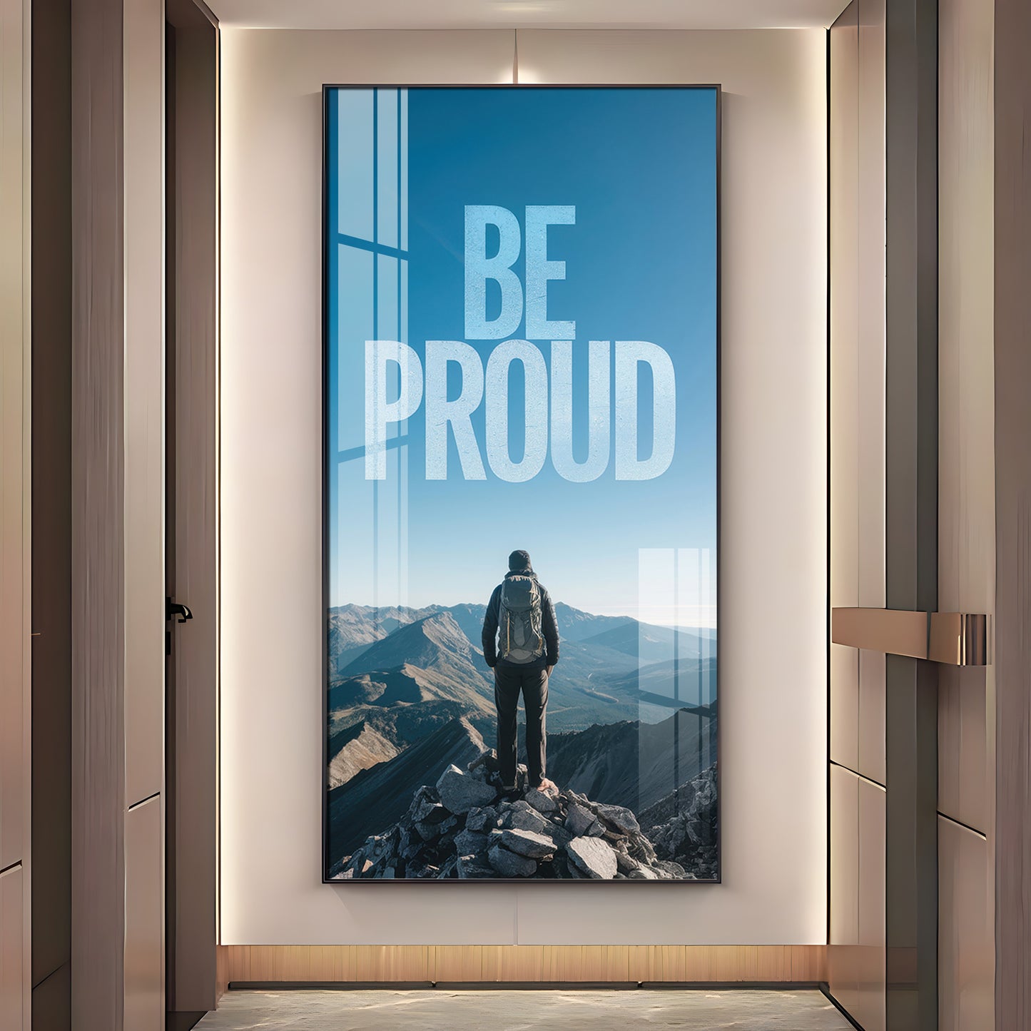 Be Proud Motivational Glass Finish Vertical Wall Art
