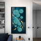 Azure Elegance Glass Finish Vertical Wall Art