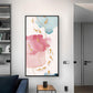 Pink and Blue Floral Glass Finish Vertical Wall Art
