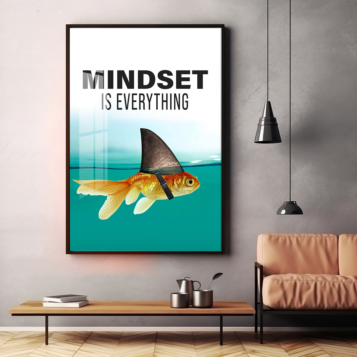 Mindset Is Everything Glass Finish Vertical Wall Art