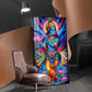 Jai Shree Krishna Glass Finish Vertical Wall Art