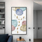 Golden Fish Umbrella Mosaic Glass Finish Vertical Wall Art