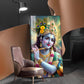 Hare Krishna Ji Glass Finish Vertical Wall Art