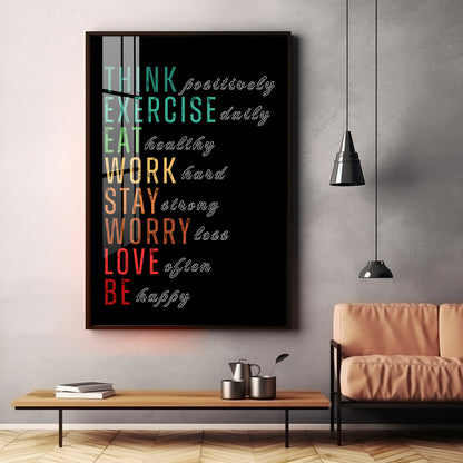 Work-Life Balance Glass Finish Vertical Wall Art