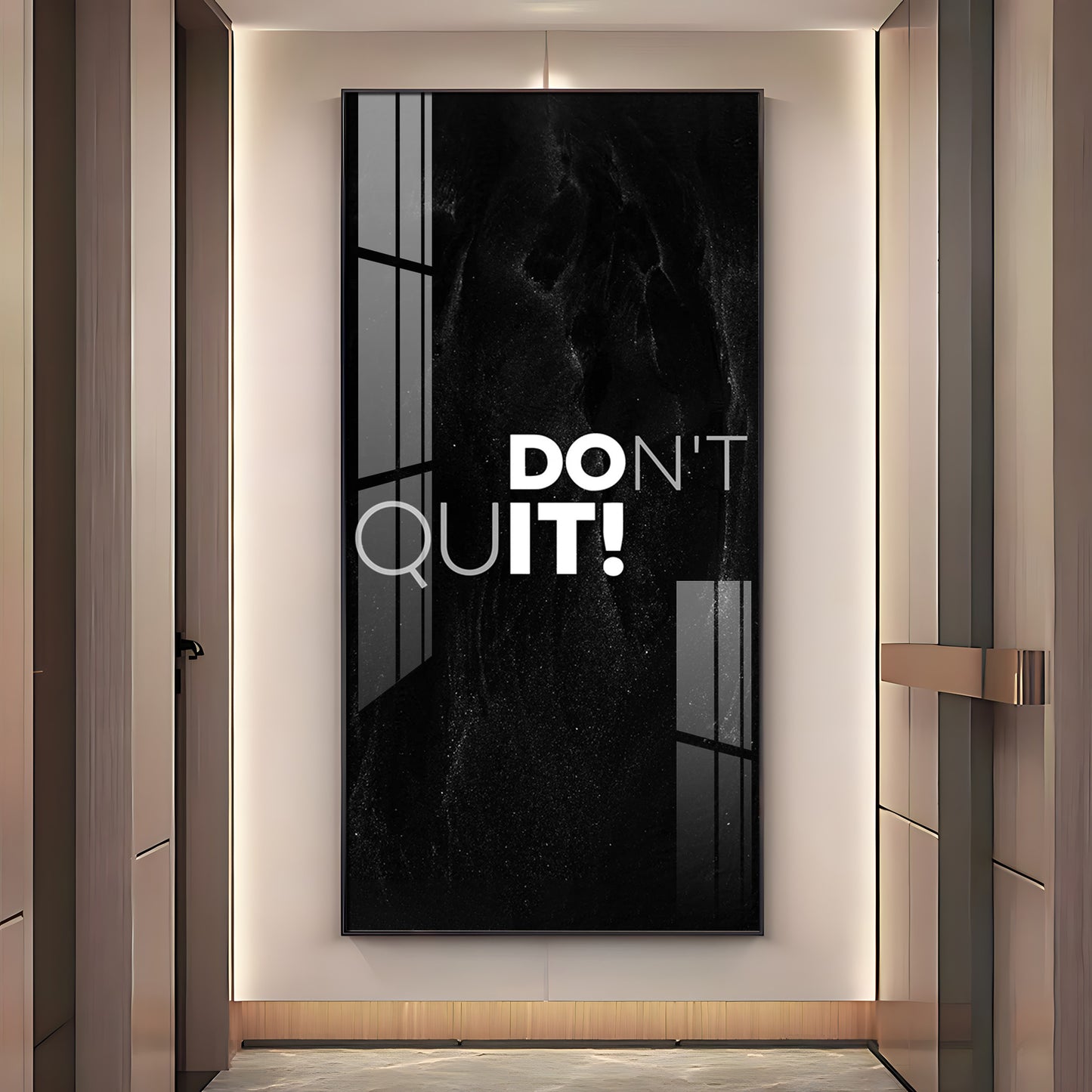 Don't Quit Motivational Glass Finish Vertical Wall Art