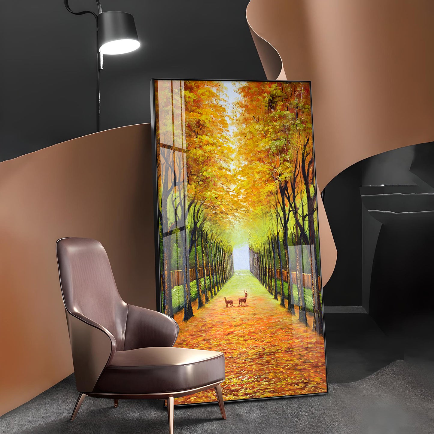 Tranquil Trails Glass Finish Vertical Wall Art