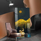 Golden Deer Essence Glass Finish Vertical Wall Art