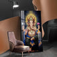 Om Gan Ganpataye Glass Finish Vertical Wall Art