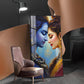 Lord Shiva and Goddess Parvati Glass Finish Vertical Wall Art
