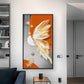 Whimsical Feather Glass Finish Vertical Wall Art